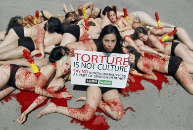 Animalisti contro la corrida in Spagna e altre foto del giorno, 23.5.13