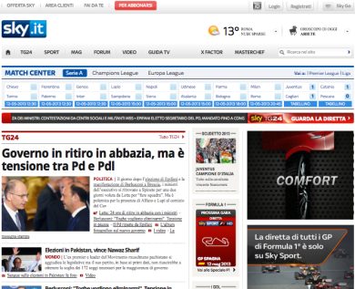 Sky e il suo sito: “Nessun rischio per i nostri clienti”