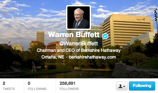 Warren Buffett su Twitter: ora ci sono anch’io Warren Buffett su Twitter: ora ci sono anch’io