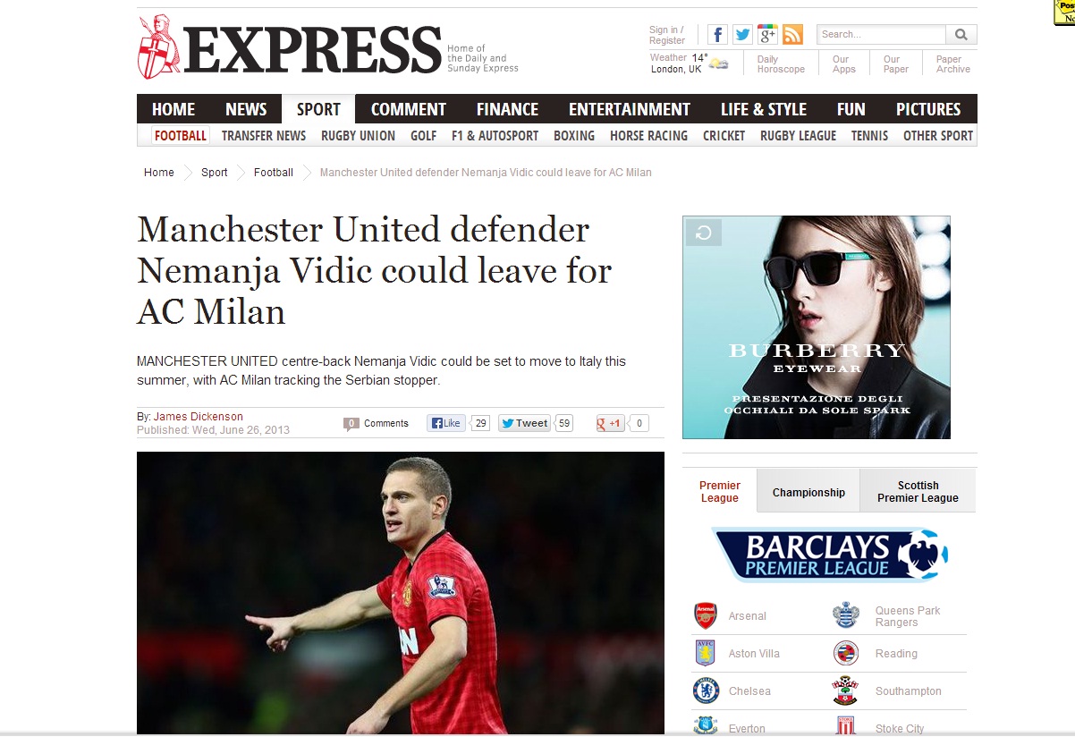 ll Milan fa sul serio per Vidic ll Milan fa sul serio per Vidic