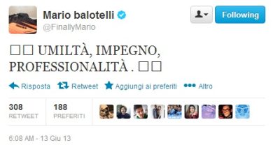 Balotelli ci ricasca: tweet nel cuore della notte