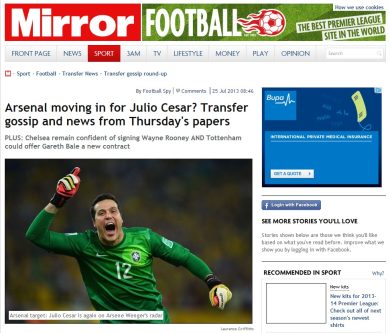 Fiorentina – Julio Cesar: il punto sulla trattativa