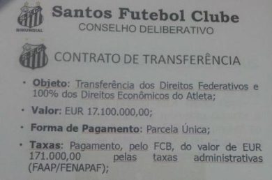 INDISCRETO – Neymar? Costato solo 17,1 milioni di euro (papà escluso)
