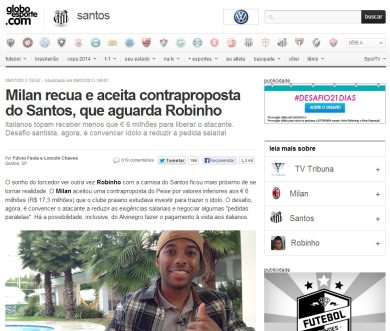 Robinho – Santos, lotta contro il tempo