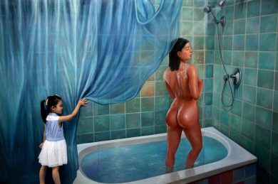 Arte col trucco in Cina: quando la pittura è 3D