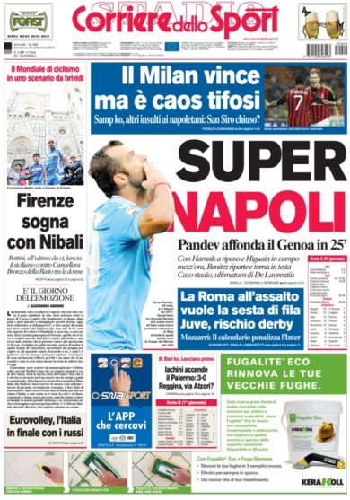 RASSEGNA – Riscatto Milan, Napoli vola