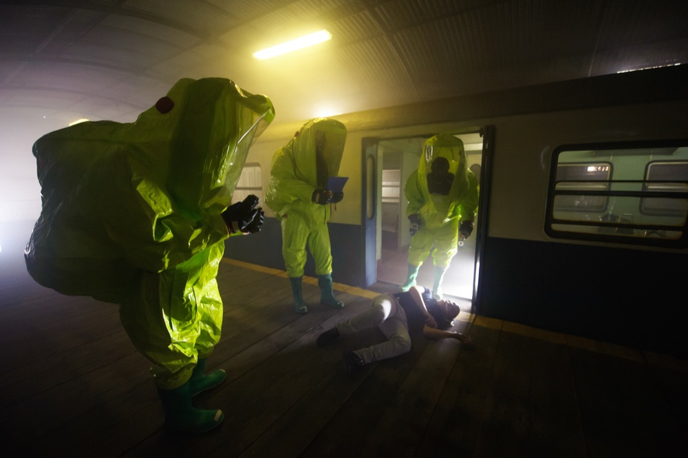 Esercitazione a Rieti contro un attacco chimico Esercitazione a Rieti contro un attacco chimico