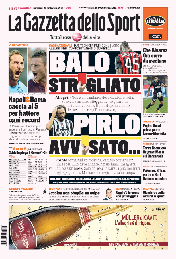 RASSEGNA – L’ira di Allegri e Conte RASSEGNA – L’ira di Allegri e Conte