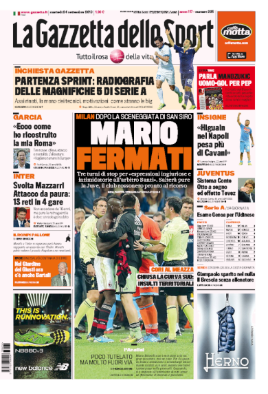 RASSEGNA – Appello a Balotelli