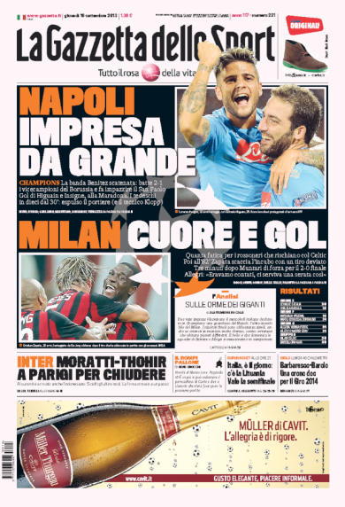 RASSEGNA – Napoli urla di gioia