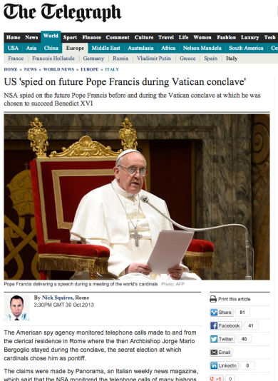 Il Papa intercettato. L’esclusiva di Panorama fa il giro del mondo