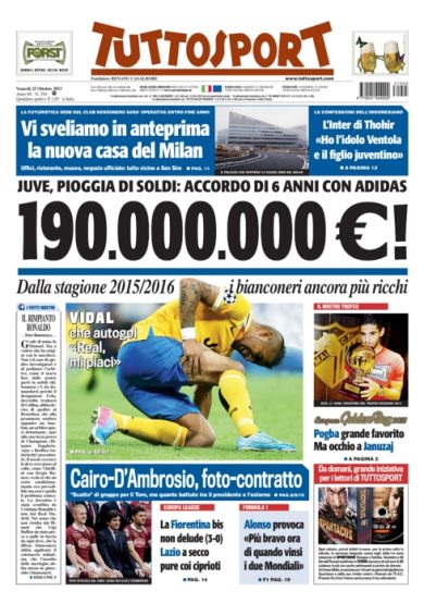 RASSEGNA STAMPA – Juve-Adidas nel futuro
