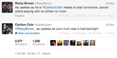 Critichi Cole? E lui insulta tua madre su Twitter…