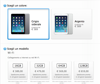 iPad mini retina: da oggi è disponibile in Italia