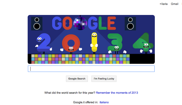 Google, un Doodle per la fine del 2013 e l’inizio del 2014 Google, un Doodle per la fine del 2013 e l’inizio del 2014