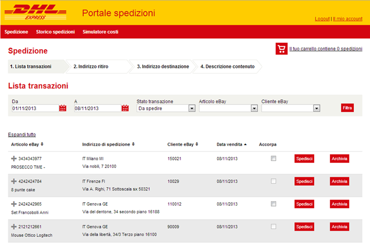 eBay, come funziona la spedizione con DHL eBay, come funziona la spedizione con DHL