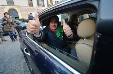 Il leader dei Forconi in Jaguar impazza su twitter