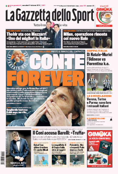 RASSEGNA – Il giorno di Conte e Mazzarri