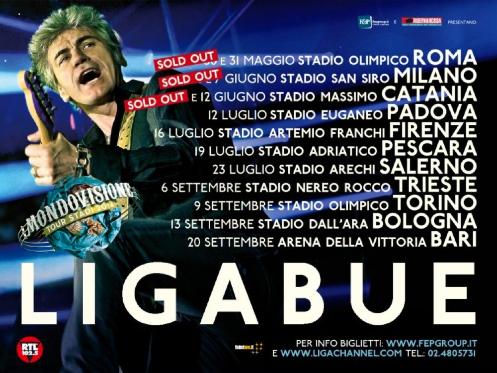Ligabue ritorna negli stadi Ligabue ritorna negli stadi