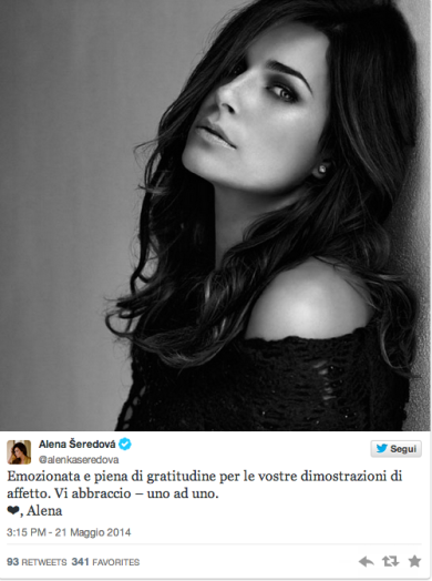 Alena Seredova rompe il silenzio via Twitter