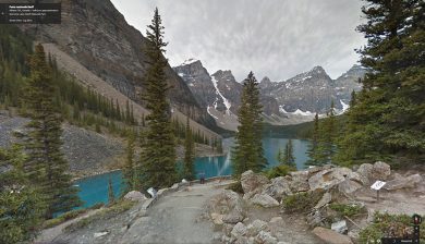 Google Street View sul Lago Moraine, in Canada