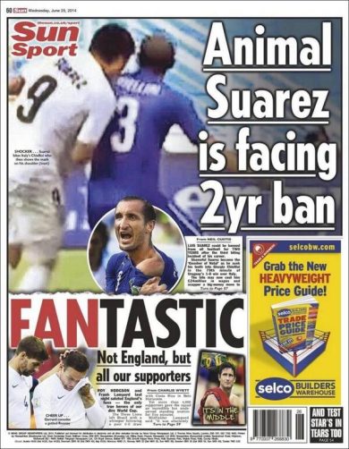 Suarez, mostro in prima pagina: fuori per 2 anni?