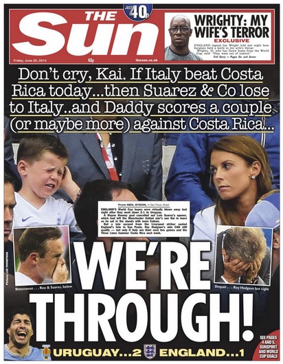 … Il Sun pubblica il figlio di Rooney in lacrime (ma spera) … Il Sun pubblica il figlio di Rooney in lacrime (ma spera)