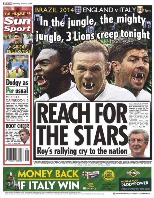 Italia-Inghilterra: i titoli dei giornali britannici Italia-Inghilterra: i titoli dei giornali britannici