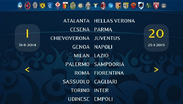 Ecco il calendario della serie A 2014-2015 Ecco il calendario della serie A 2014-2015