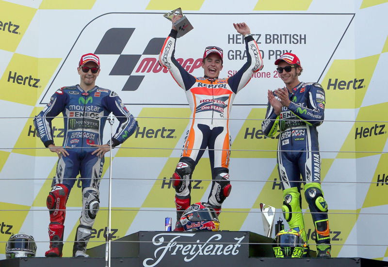 MotoGp, Silverstone: podio per Rossi