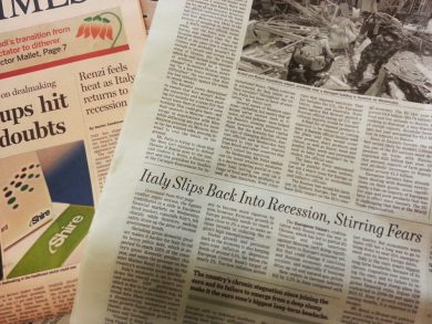 La recessione italiana vista dalla stampa estera
