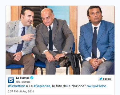 Dopo Schettino ecco le prossime lezioni alla Sapienza (secondo twitter)