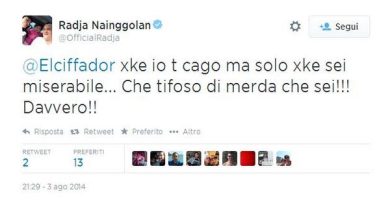 Tweet contro Borriello e Nainggolan si scatena: “Sei un tifoso di m…”