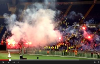 Roma-Cska, scontri e vergogna: video