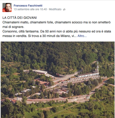 Francesco Facchinetti sogna la città per i giovani creativi