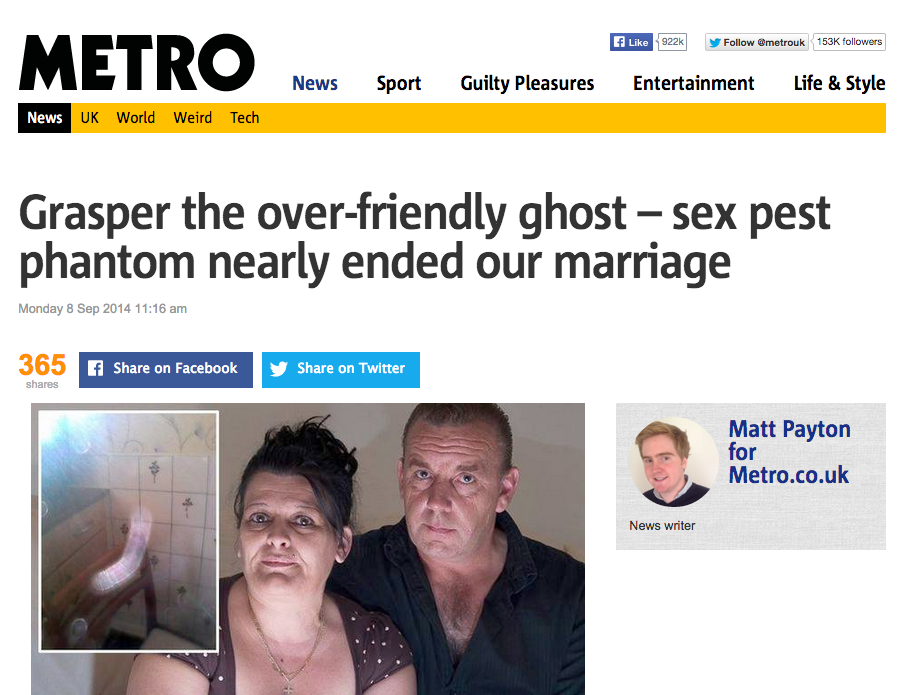“Aiuto! Un fantasma fa sesso con mia moglie”