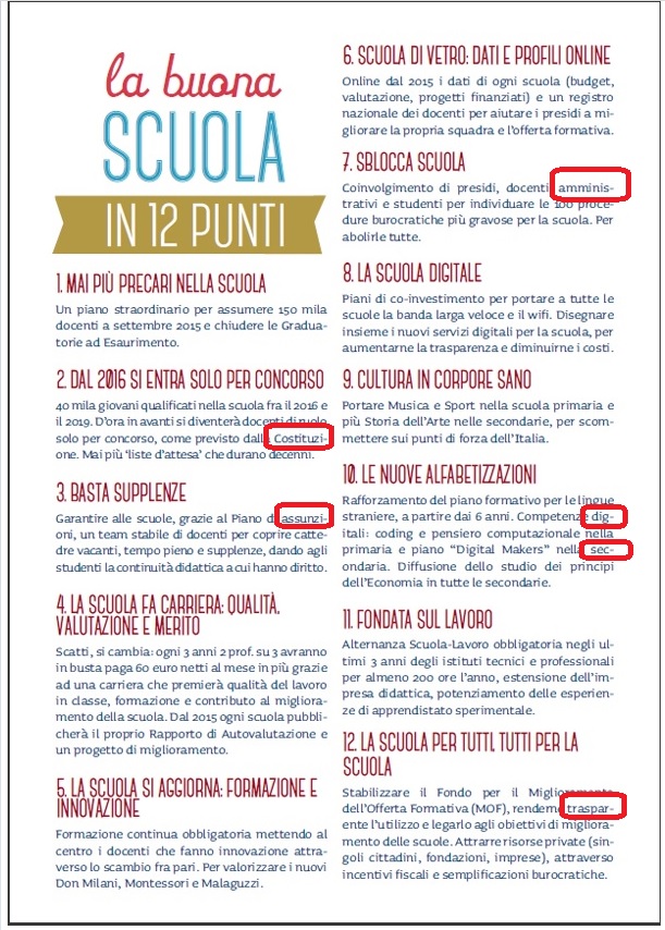 Renzi lancia #labuonascuola: con 6 errori di ortografia Renzi lancia #labuonascuola: con 6 errori di ortografia