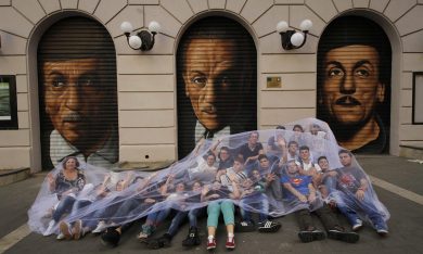 Eduardo De Filippo in graffiti a Napoli