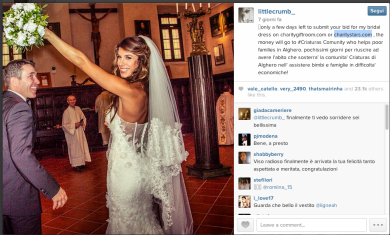 Elisabetta Canalis, abito da sposa battuto all’asta