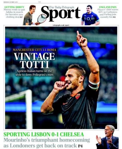 La leggenda di Totti sui giornali del mondo