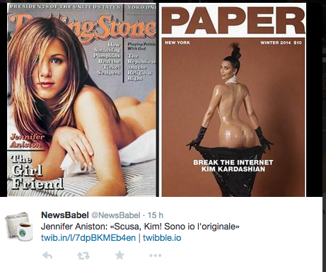 Jennifer Aniston, Kim Kardashian e il copyright del lato B Jennifer Aniston, Kim Kardashian e il copyright del lato B