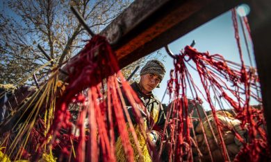 Afghanistan, la lavorazione dei tappeti
