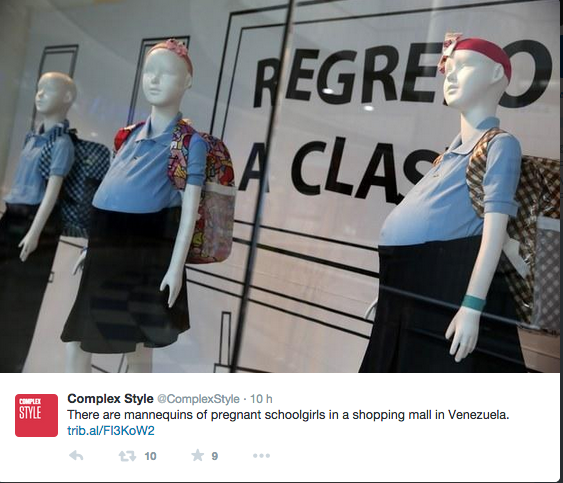 Venezuela: mamme bambine in vetrina