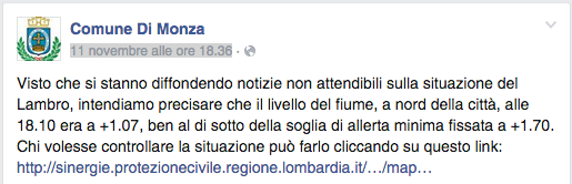 Monza, la piena e l’amara ironia del Comune