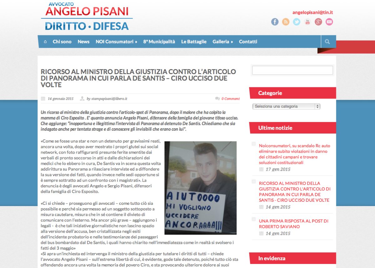 Intervista a De Santis: lo striscione al San Paolo e la posizione di Panorama