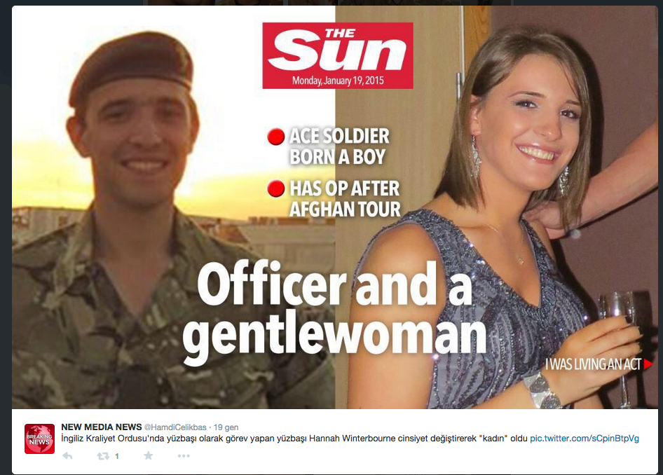 Hannah: il primo ufficiale transgender