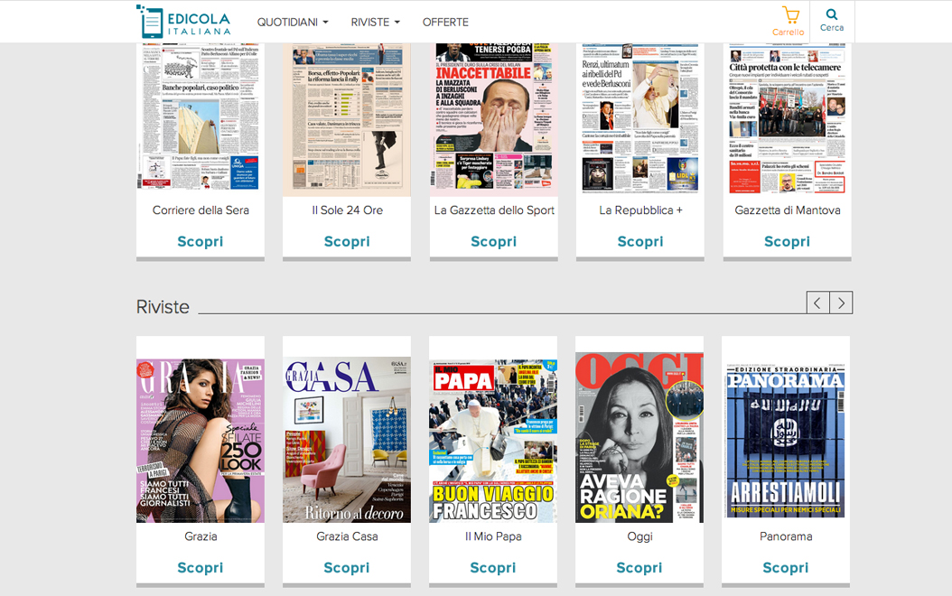 È online la più grande Edicola Italiana È online la più grande Edicola Italiana