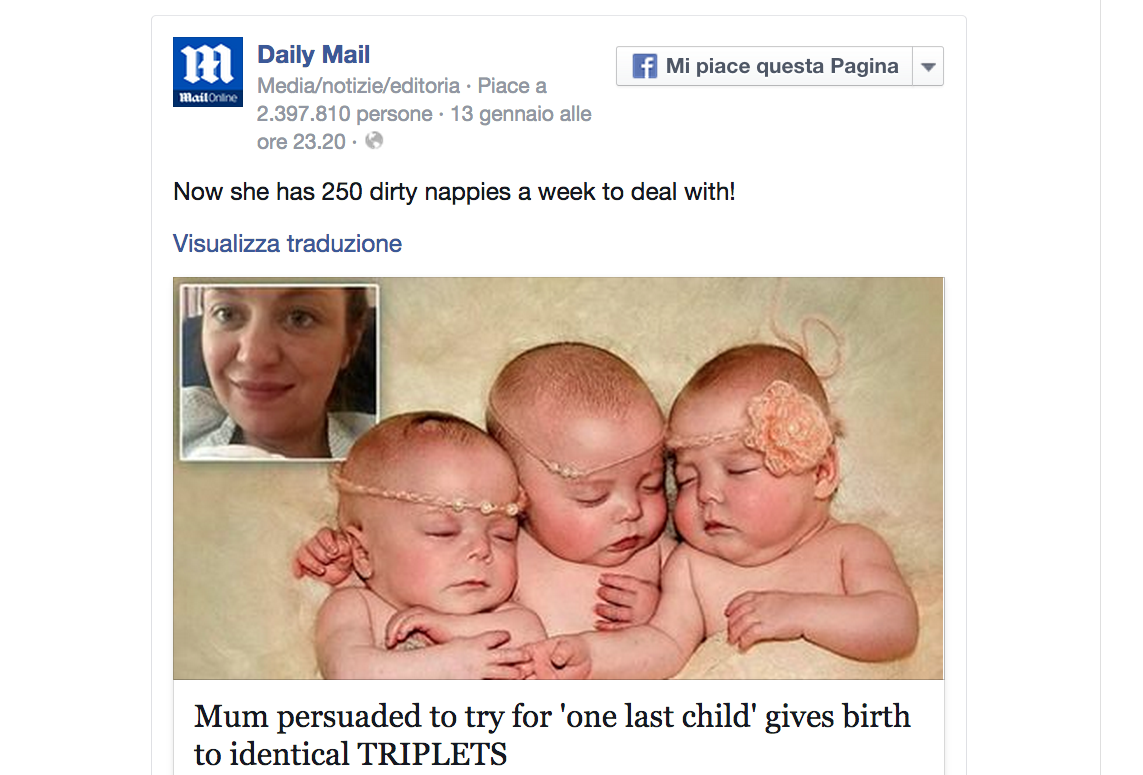 Tre gemelle identiche: un caso su due milioni Tre gemelle identiche: un caso su due milioni