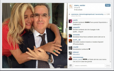 Lamberto Sposini in foto con Mara Venier: il giornalista sta meglio
