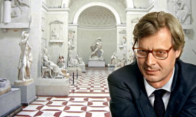 Con Vittorio Sgarbi nella Gipsoteca Canova